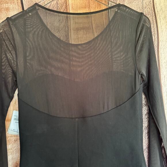 Abercrombie & Fitch Dress Black Mesh Long Sleeve Bodycon Mini Medium Versatile - Picture 5 of 8